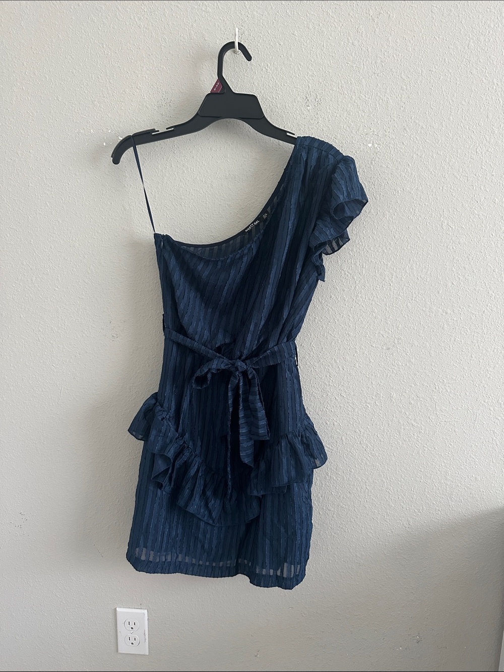 Nasty gal off shoulder blue dress size 8